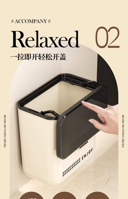 Bathroom Trash Can Household Toilet Large Large Capacity Wall-Mounted with Lid Kitchen Living Room Bedroom New Paper Basket detail 7