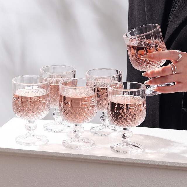 6 Diamond Red Wine Glasses, Goblets, Cognac Glasses, Wine, Champagne, Whiskey Glasses, Glasses