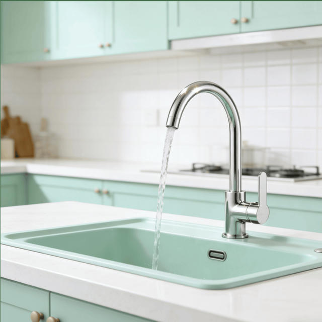 Cross-Border Foreign Trade All-Copper Kitchen Faucet, Hot and Cold, Rotatable, for Sink and Washbasin, Household Faucet, Splash-Proof detail 4