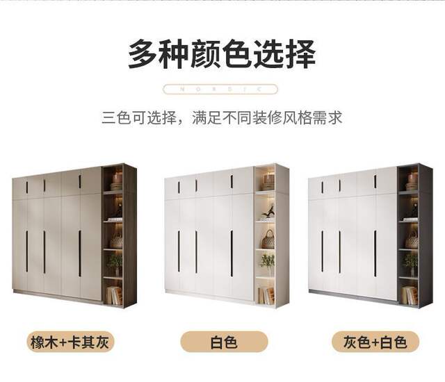 Wardrobe for Home Use, Bedroom Double-Door Storage Cabinet, Simple Modern Design for Rental Apartments, Small Luxury Assembly Storage Cabinet detail 4