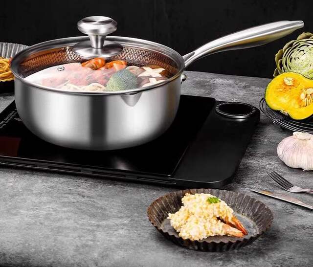 Xueping Pot Stainless Steel Milk Pot Baby Food Supplement Pot Household Wok Multi-Functional Uncoated Non-Stick Noodle Pot Soup Pot detail 3