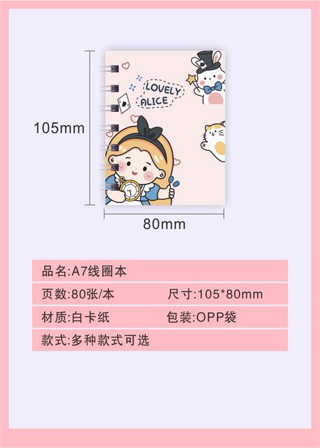 Cartoon A7 Coil Notebook with Cute Animal Characters, Mini Notebook, Student Pocket Notepad Wholesale detail 2