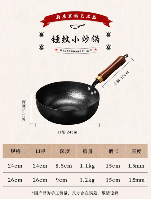 Carefully Selected Traditional Hand-Forged Cooking Pot for Home Kitchen Use, Hammered Texture Small Iron Pot, Large Belly Pot, Mini Pot for Baby Food, Non-Coated detail 10