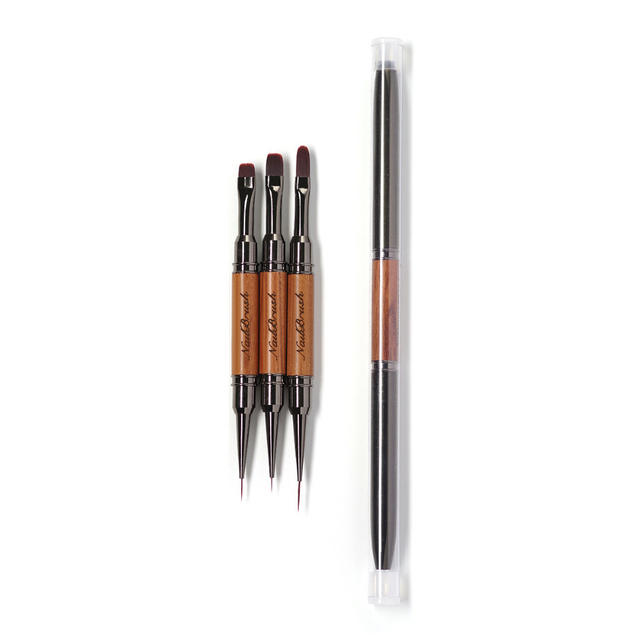 Double head nail art construction pen sandalwood multi-function brush pull line pen round head construction pen painting pen nail art pen wholesale detail 7