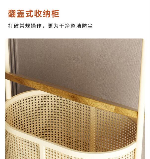 Floor-Standing Clothes Rack for Bedroom, Small Storage Rack with Dirty Laundry Basket, Movable Coat Rack detail 7