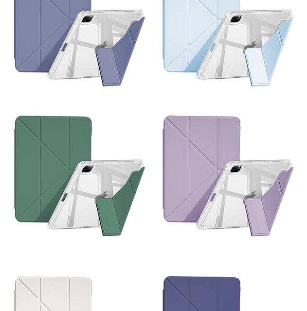 Suitable for 3Y Foldable iPad Protective Case 10.2 Inch 25 Models iPad Tablet Protective Case with Pen Slot Flip Cover High Transparent Bottom Case detail 12