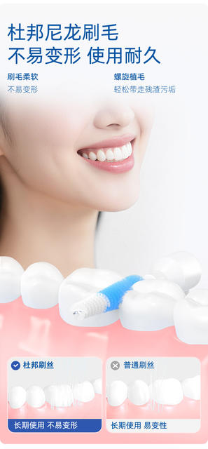 Little Deer Mom's Interdental Brush L-Shaped Interdental Brush Orthodontic Toothbrush Disposable 7-Shaped Interdental Brush detail 7