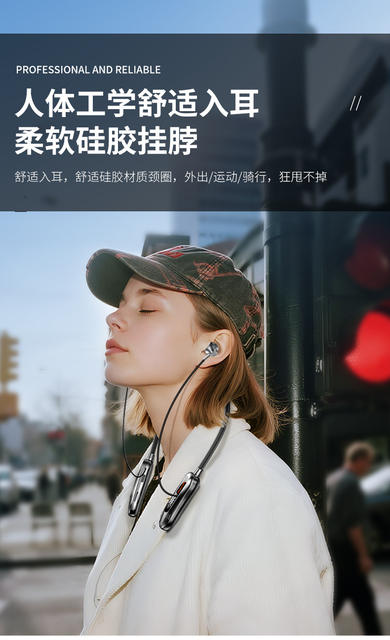 Cross-Border Popular Neckband Wireless Bluetooth Earphones with Large Capacity, Long Battery Life, High-Definition Calls, Sweat-Proof, Wholesale for Foreign Trade detail 8