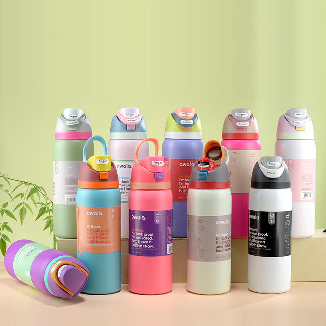 Amazon Cross-Border Owala Freesip Dual-Drink Sports Water Bottle with Handle, Bounce Cup, 304 Stainless Steel Insulated Cup detail 1