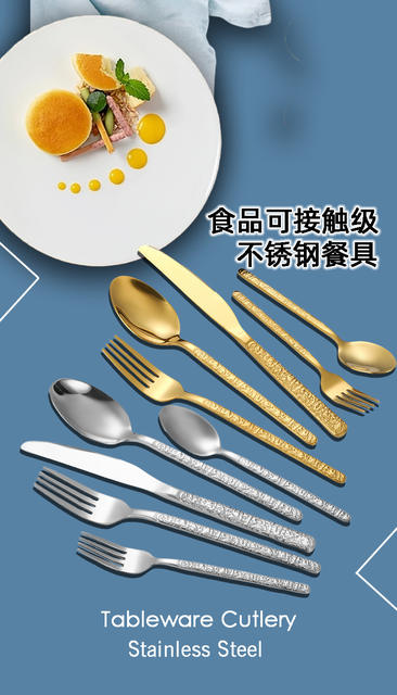 Stainless Steel Cutlery Set, Western-Style Knife, Fork, Dessert Spoon, Soup Spoon, Long-Handled Spoon, High-End Cross-Border 5-Piece Set with Good Appearance detail 10
