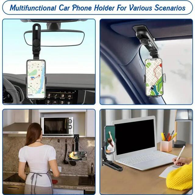 Car Mobile Phone Holder Sun Visor Navigation Car Support Frame Universal Direct-View Car Multi-Function Mobile Phone Holder detail 5