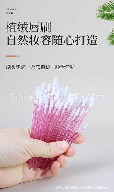 Factory Crystal Rod Lip Brush Disposable Lipstick Brush Eyelash Extension Cleaning Mousse Brush Solid Rod Makeup Brush 50 detail 1