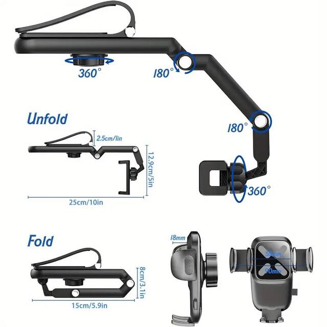 Car Mobile Phone Holder Sun Visor Navigation Car Support Frame Universal Direct-View Car Multi-Function Mobile Phone Holder detail 4