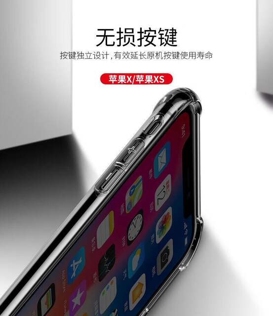 Apple X Anti-Fall Shell Iphonexs Airbag Four Corners Full Edge Transparent Protective Shell Silicone Soft Shell New Style detail 6