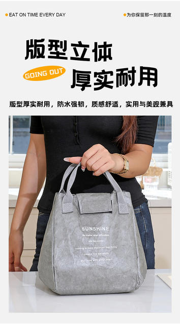 Portable Lunch Box Bag for Office Workers, Anti-Stain and Oil-Proof Lunch Bag, Dupont Paper Storage Bag, Winter Insulated Lunch Bag, Customizable detail 6