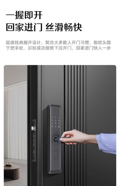 Fingerprint Unlock Smart Door Lock for Home Entrance, Anti-Theft Door, Landlord Apartment Password Lock, Electronic Lock, Semi-Automatic detail 3