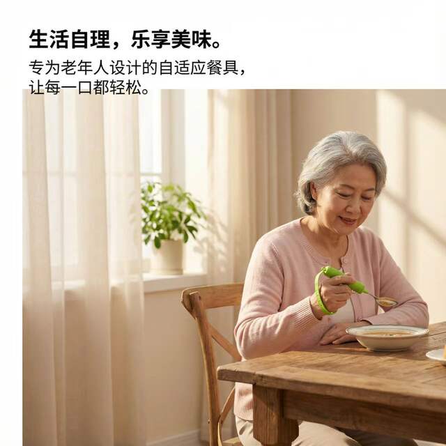 Cross-Border Anti-Shake Spoon for the Elderly, Suitable for Elderly Care, Auxiliary Spoon and Fork for Stroke Patients, Elderly Care Auxiliary Tableware, Western Style, One-Piece Dropshipping detail 8