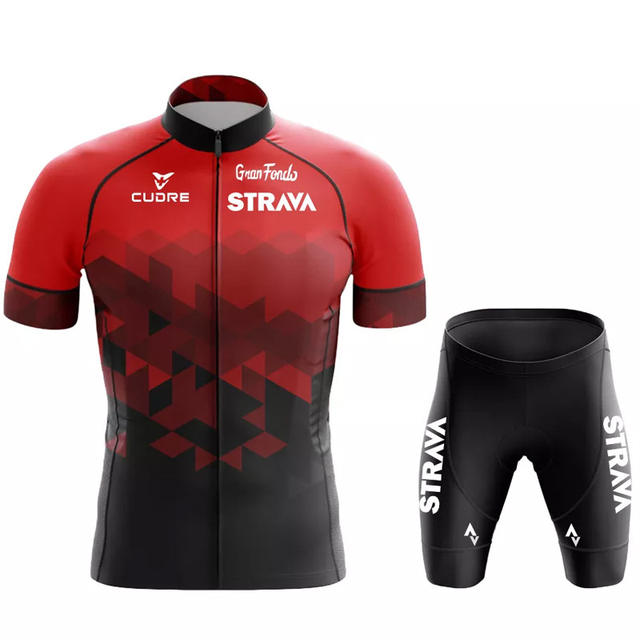 2024 Cycling Clothing Strava Tour De France Road Bike Short Sleeve Set for Mountain Bike Races detail 11