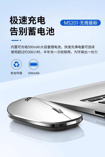 MS201 wireless 2.4G optical mouse mute business mouse lightweight desktop laptop Universal detail 4