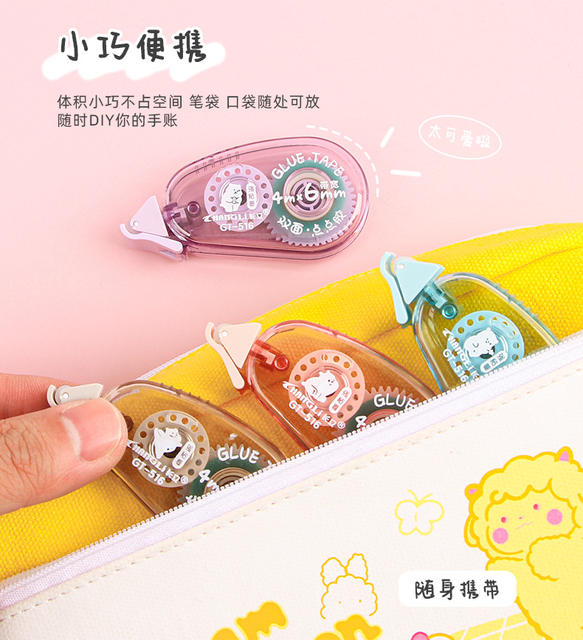 Cute point dispensing girl's hand account tool point-shaped double-sided adhesive correction tape high-looking student large capacity adhesive tape detail 8