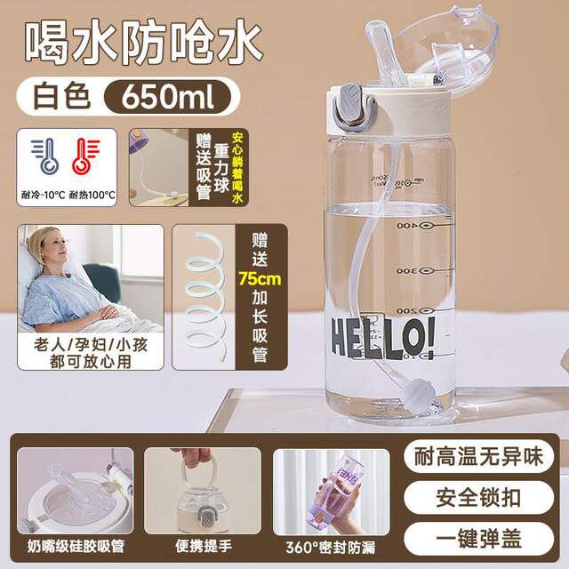 Anti-Choking and Anti-Leakage Special Water Cup for the Elderly, Care Cup for Bedridden Patients, Liquid Food, Drinking Straw Cup for Lying down