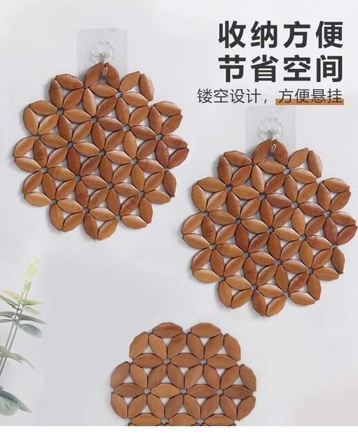 Bamboo Sand Pot Mat, Heat Insulation Mat, Anti-Scalding Placemat, High Temperature Resistant Plate and Bowl Mat, Household Bamboo Mat for Dining Table Edge detail 7