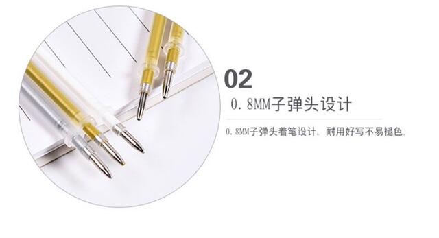 White highlight refill gold silver fluorescent refill DIY black cardboard Journal pen color neutral refill wholesale detail 9