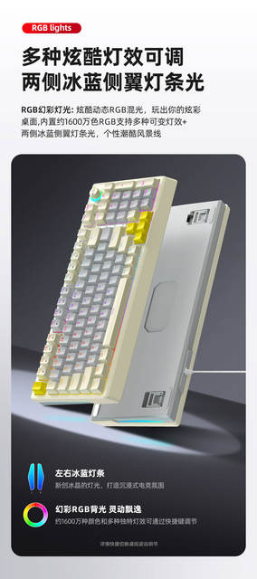 T-Wolf Thunder Wolf T50 Mechanical Keyboard Green Axis Customized Wired Keyboard for E-Sports Gaming Rgb with Knob 98 Keys detail 9