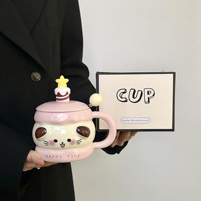 High Yan Value Girl's Heart Birthday Gift Piggy Cup for Male and Female Friends Couple Sisters Children's Gift Accompanying Gift detail 7