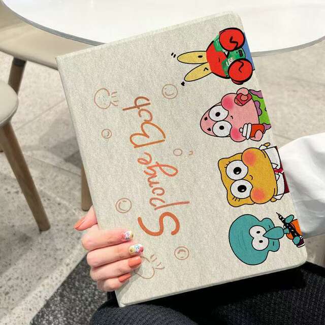 iPad Protective Case Air6/5/7 Spongebob Pro 11inch Book-Style Case 10.2/8/9/10 Sixth Generation 9.7 detail 1