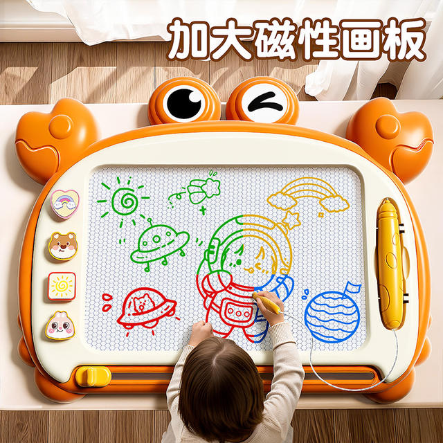 Children's Four-Color Drawing Board Educational Toy Writing and Doodling Artist Magnetic One-Touch Slide Erase Parent-Child Interaction Free Shipping detail 4