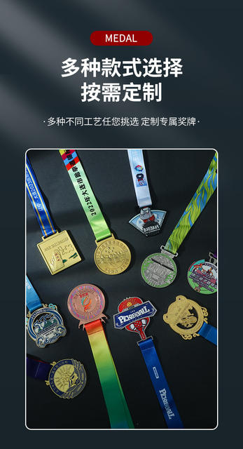 Cross-Border Zinc Alloy Medals, Customized Marathon Competition Badges, Creative Commemorative Plaques, Honor Medals detail 3