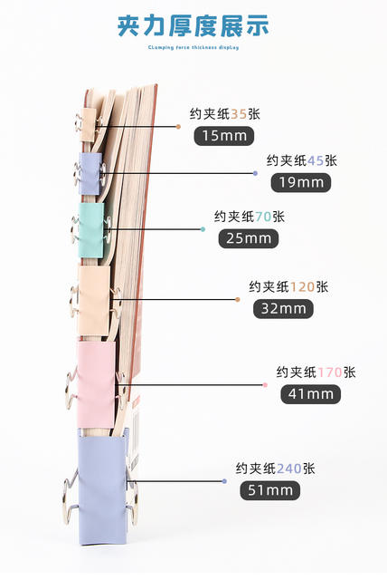 Morandi Color Long-Tail Metal Clips for Documents, Office Clips, Test Paper Clips, Iron Clips, Binder Clips, Wholesale detail 3