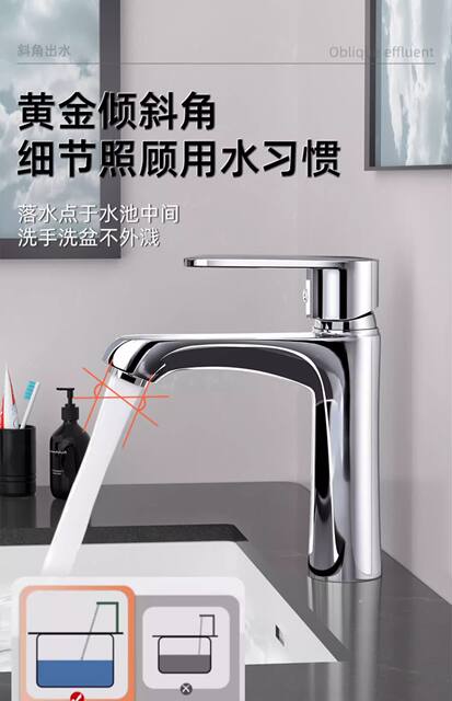 German Washbasin Hot and Cold Faucet All-copper Washbasin Bathroom Household Basin Faucet Single Hole Two-in-one detail 10