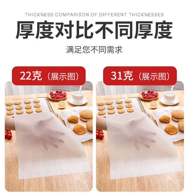 Baking Oil Paper Commercial Oven Parchment Paper Oil-Absorbing Paper High Temperature Resistant Cake Bread Tray Pad Paper Food Paper detail 4