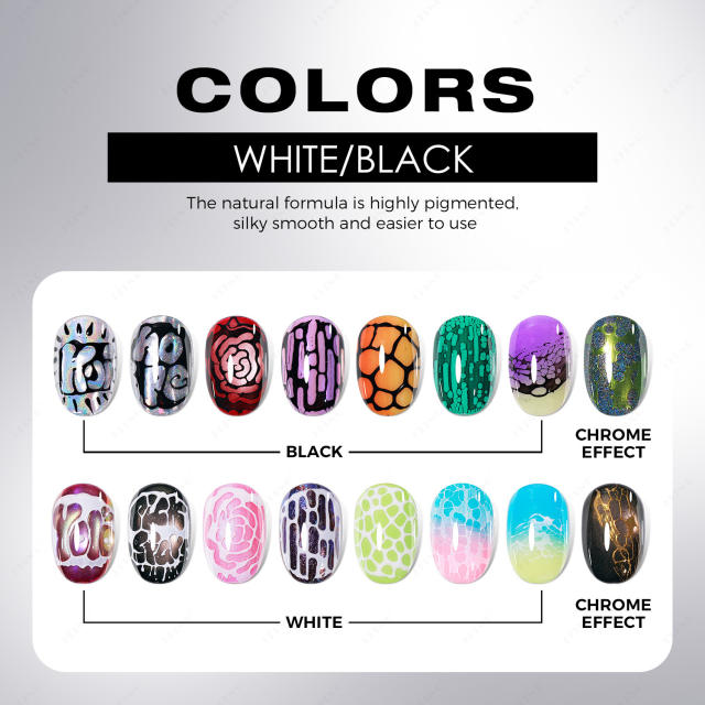 Jting Jingting Art Manicure Set Poke Glue Black and White Basic Gel Nail Polish Factory Wholesale Cross-Border detail 5