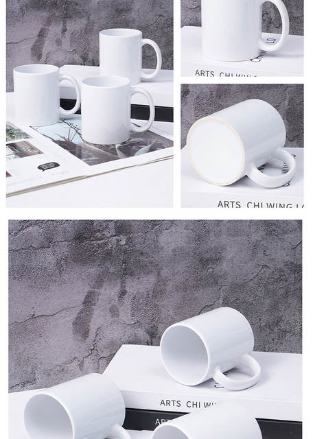 White Simple Ceramic Mug Large Capacity Drinking Cup Tea Cup Office Home Couple Cup detail 9