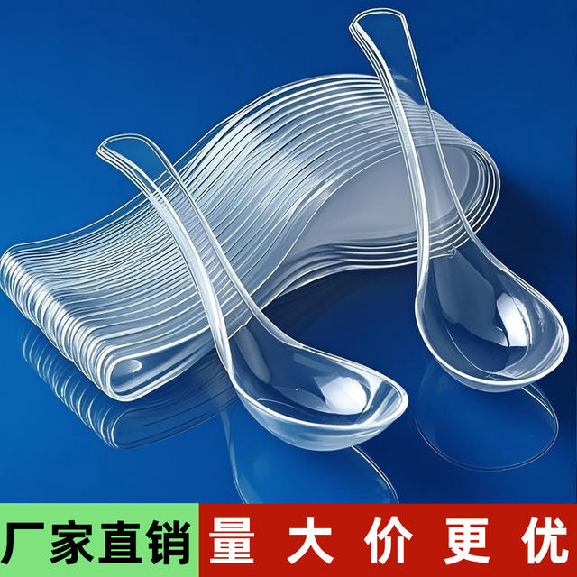 Disposable Bamboo Spoons in Bulk, Individually Packaged, Commercial Thickened Takeout Packaging Utensils, Soup Spoons, Ice Cream Spoons, Wholesale