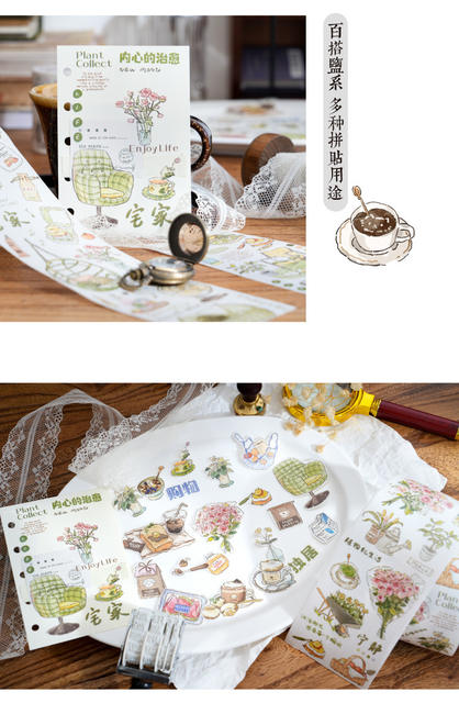 Twilight special oil tape slow life diary series hand account decoration retro European DIY base collage 4 detail 5