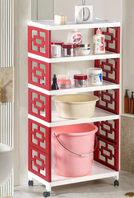 Multi-Layer Storage Rack Kitchen Fruit and Vegetable Snack Storage Rack Removable Pulley Trolley Floor-Standing Shoe Storage Rack detail 2