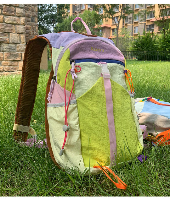 Women's Backpack with Unique Design, Dopamine Color-Blocking, Large Capacity Backpack for Men, Outdoor Hiking and Mountaineering Bag, Cycling Bag detail 9