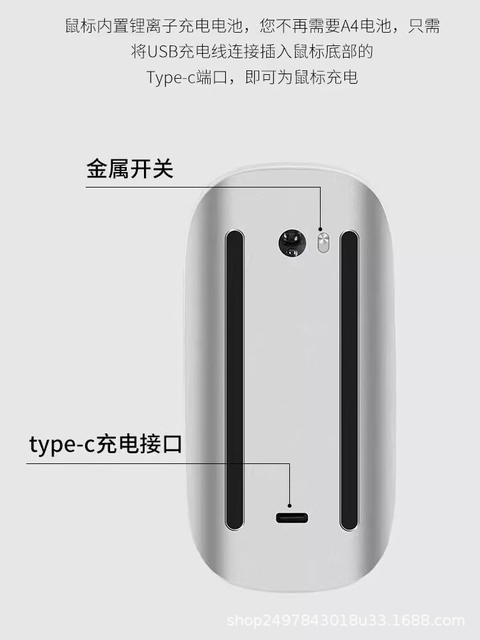 in stock Miao Control Bluetooth Mouse Suitable for Mac Laptop Tablet Quiet Office Mouse Rechargeable Wireless detail 1