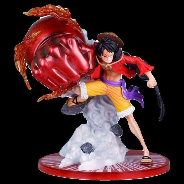 One Piece Popmax Resonance Electroplating Color Bt Three-Speed Onigashima Big Fist Luffy Hand Model Statue Wholesale