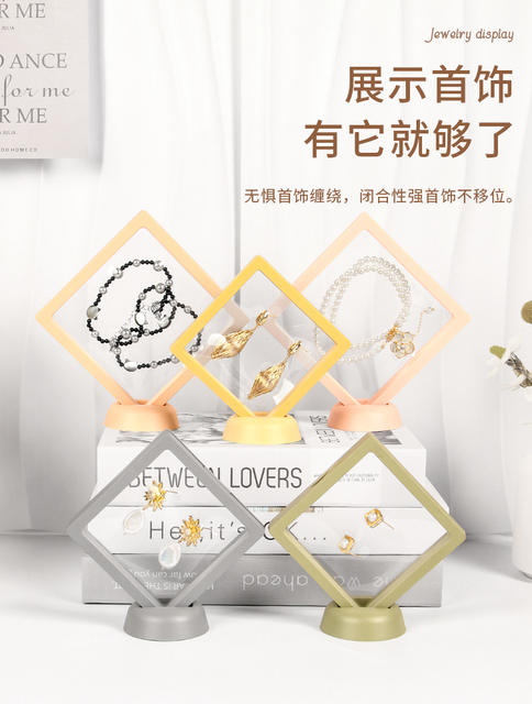 in stock jewelry storage box PE film suspension box transparent display necklace earrings color packaging jewelry gift box detail 6