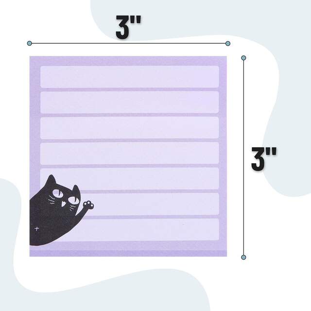 Cartoon Little Black Cat Sticky Notes, Colorful Lined Notepad, High-Value Aesthetic Memo Pad for Students, Reusable Sticky Notes detail 11