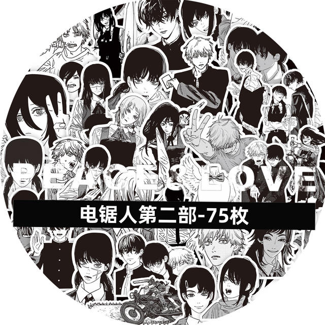 Riman Journal stickers electric saw people's peripheral chain saw people's electric battery Pawa little red maqima diary book black and white stickers detail 7