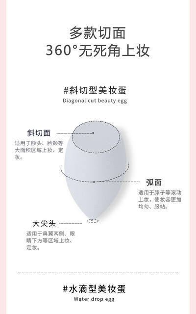 Factory Direct beauty Egg gourd powder puff water drop powder puff makeup egg makeup egg oblique cut sponge powder puff detail 11