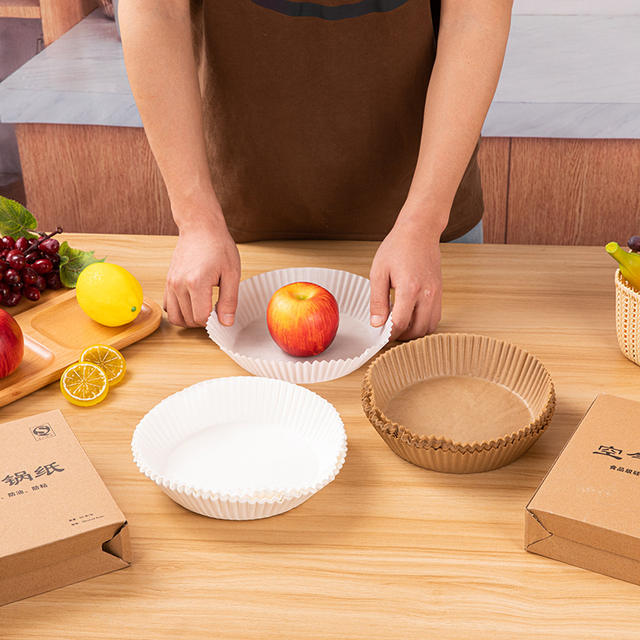 Air Fryer Special High Temperature Resistant Paper Tray Oil Absorbing Paper Food Grade Silicone Oil Paper Round Square Baking Fryer Paper detail 6