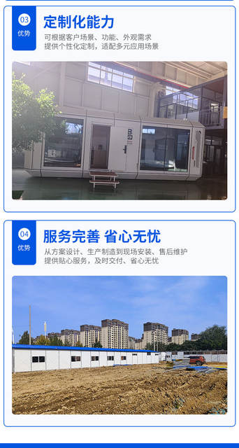 Temporary Housing, Modular Houses That Can Be Recycled and Disassembled, Are Suitable for Offices, Shops, and for Use by Manufacturers detail 8