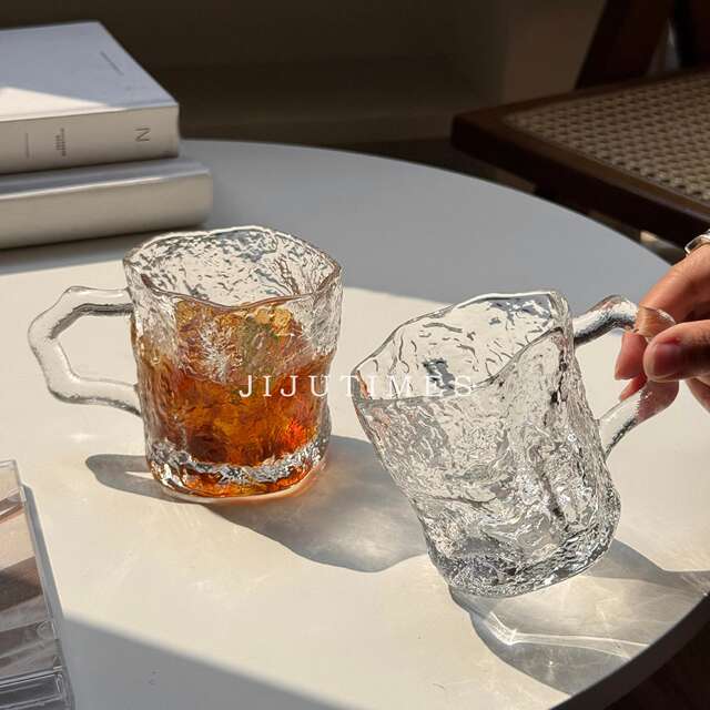 Ins-Style Glass Cup with Handle for Home Use, High Aesthetic Value, Suitable for Drinking Water, Coffee, Milk, Juice, and Breakfast detail 6
